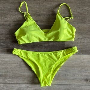Zaful Yellow Bikini Set Sporty Swimwear